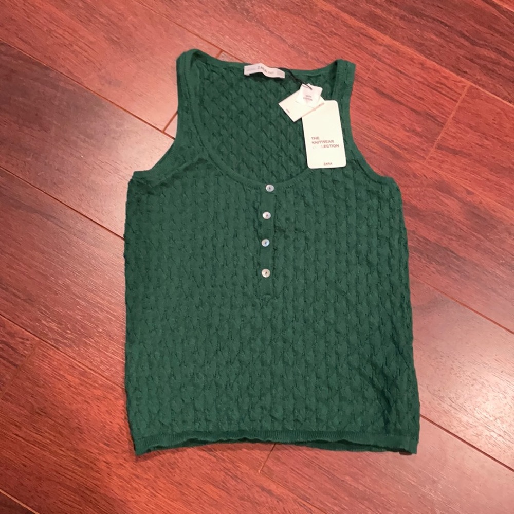 Emerald green knit tank